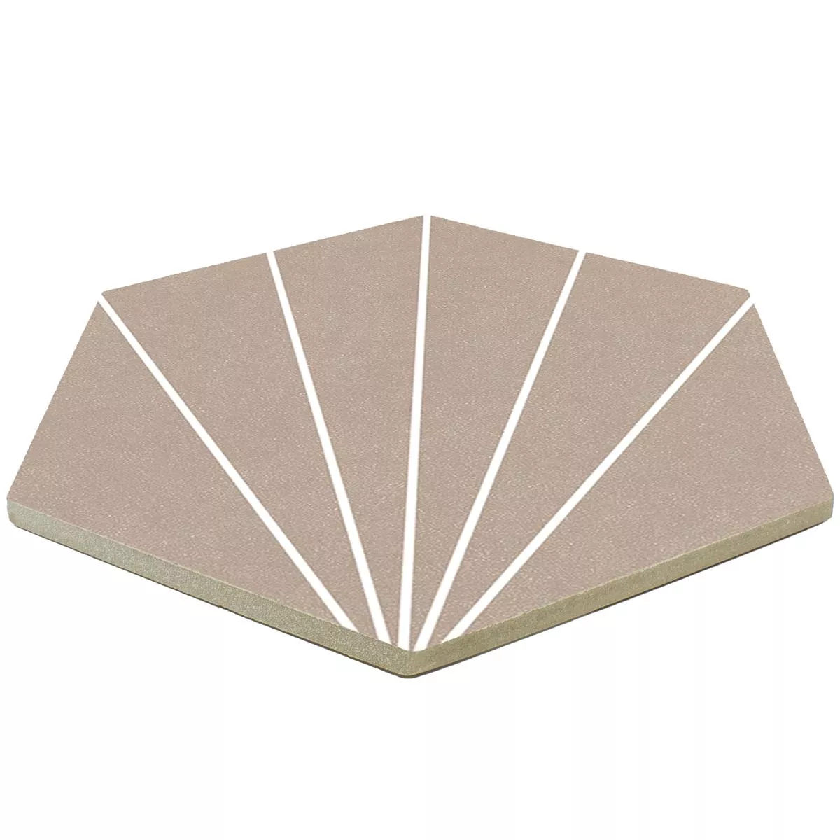 Grès Cérame Pleine Masse Carrelage Millennium Hexagone 3D Optique Taupe 22,5 x 25,9cm