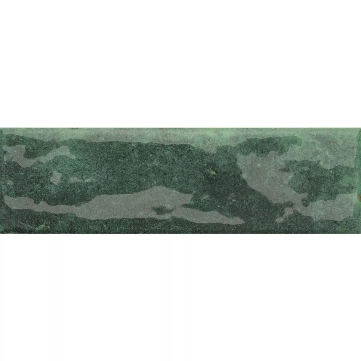 Muster von Wandfliesen Arosa Glänzend Gewellt Smaragdgrün 6x25cm
