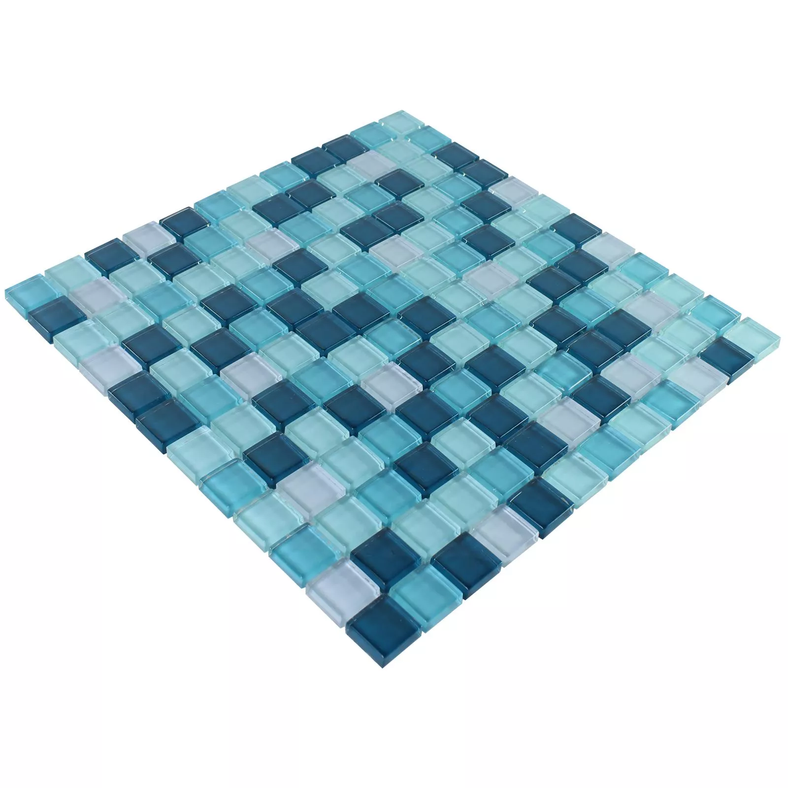Mosaico Di Vetro Piastrelle Palikir Blu Verde Mix