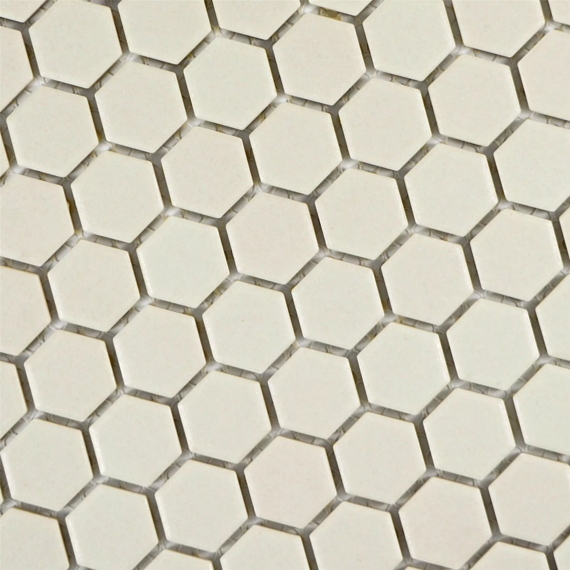 Keramik Mosaikfliesen Hexagon Zeinal Unglasiert Hellbeige R10B