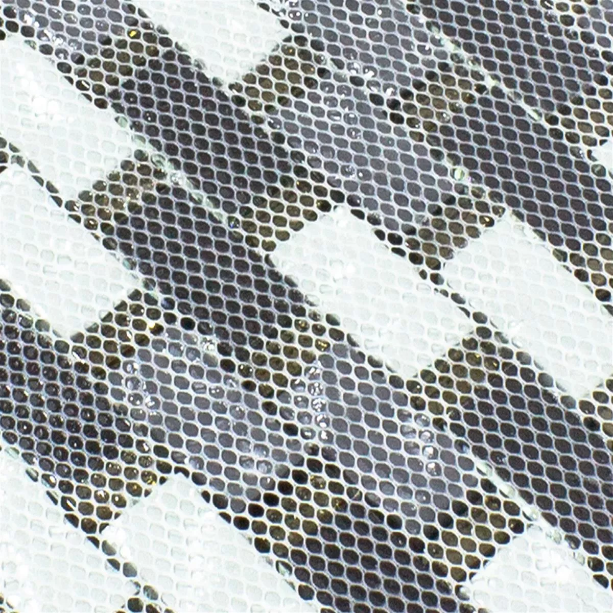 Muster von Glasmosaik Fliesen Vancouver Gewellt Grau Blau Mix