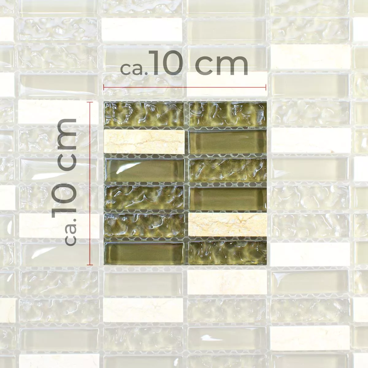 Échantillon Verre Pierre Naturelle Mosaïque Carrelage Mantra Beige