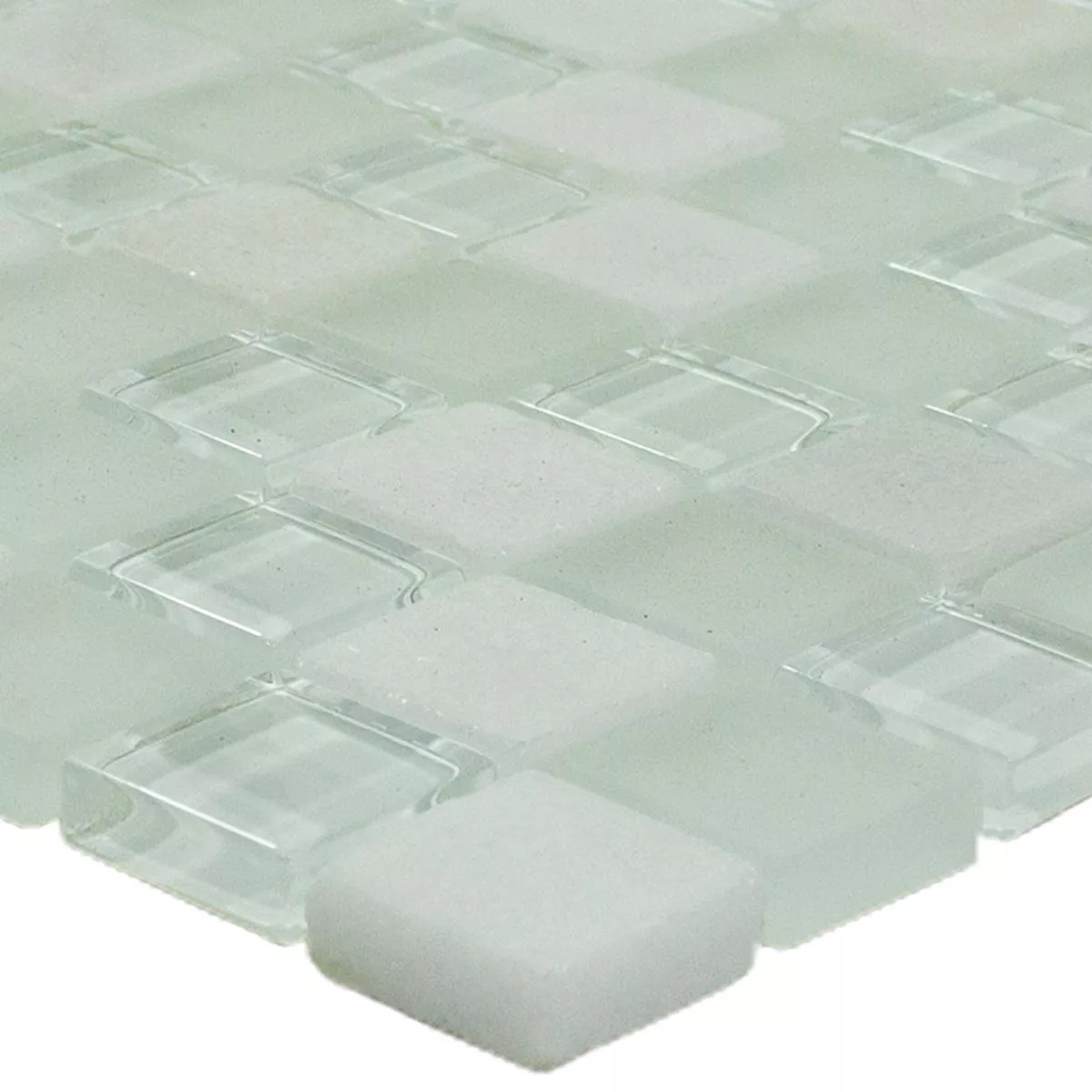 Glas Naturstein Mosaikfliese Sagura Weiß Glas Naturstein Mosaikfliese Sagura Weiß