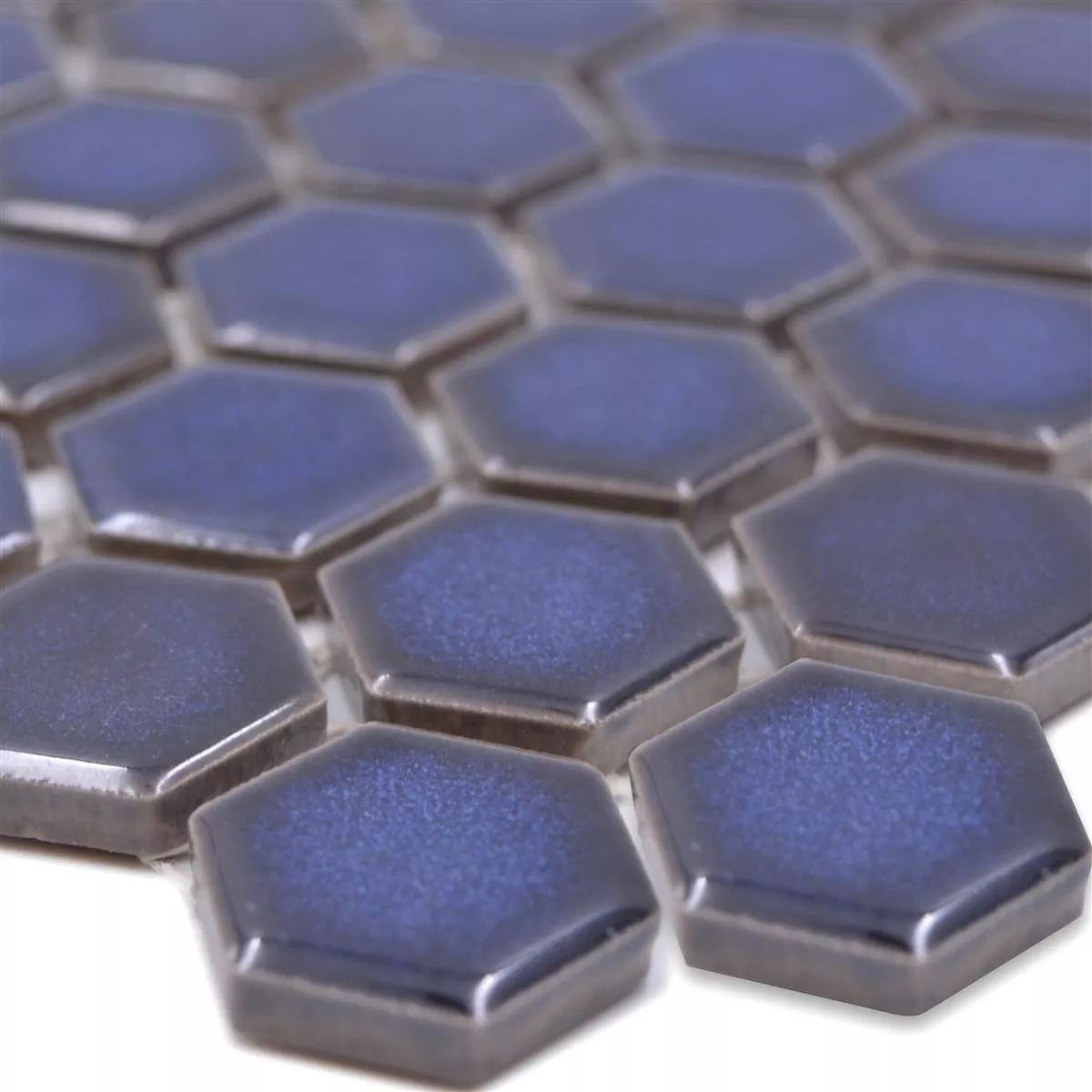 Keramikmosaik Salomon Hexagon Kobalt Blau H23