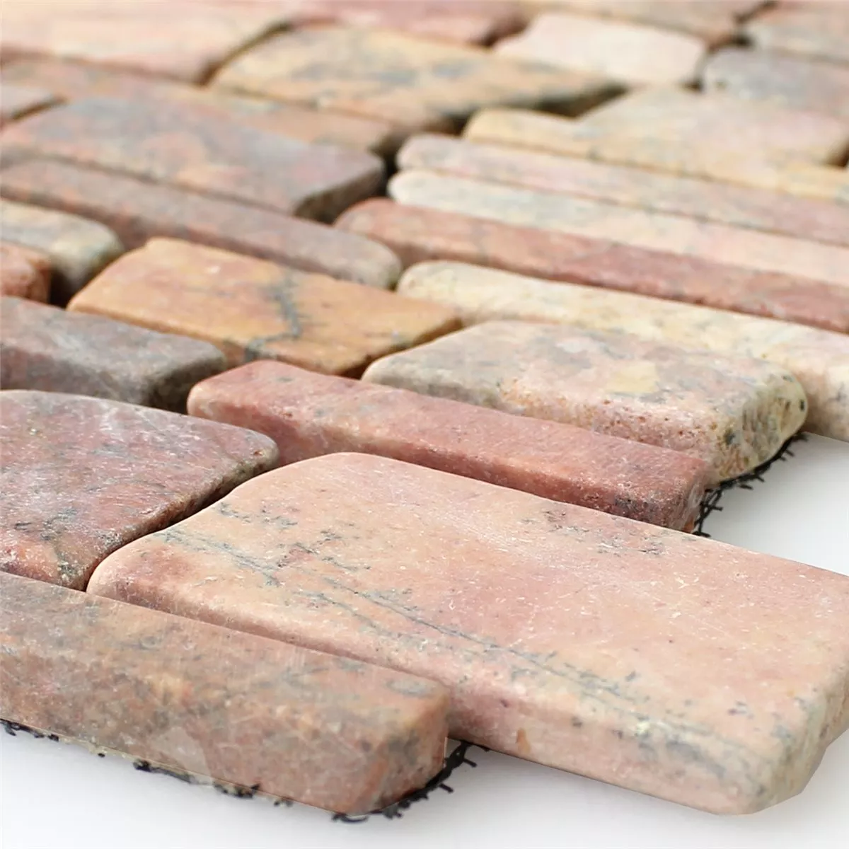 Mosaikfliesen Marmor Naturstein Brick Rosso Verona