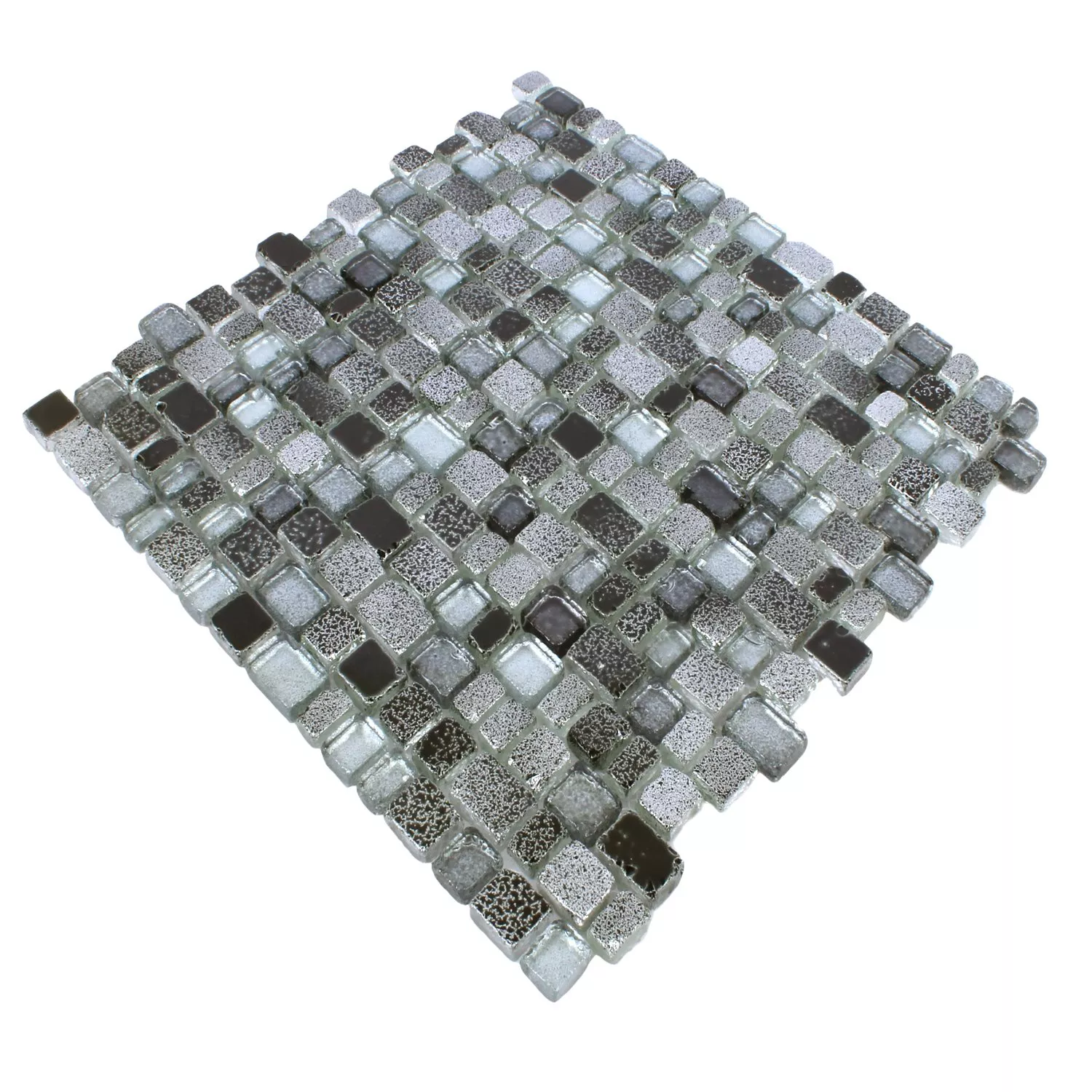 Muster von Mosaikfliesen Glas Roxy Schwarz Silber