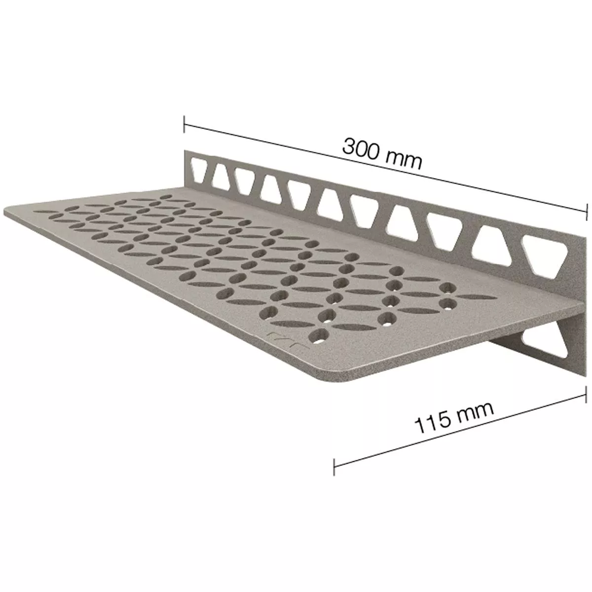 Mensola per doccia Mensola a muro Schlüter rettangolare 30x11,5 cm floreale grigio