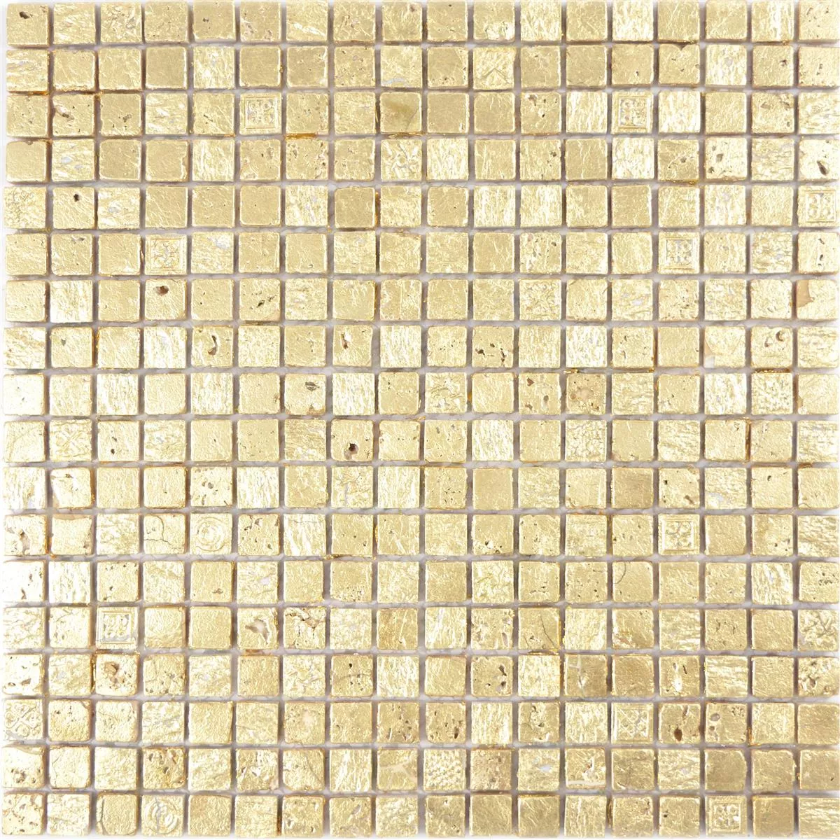 Muster von Naturstein Resin Mosaikfliesen Lucky Gold