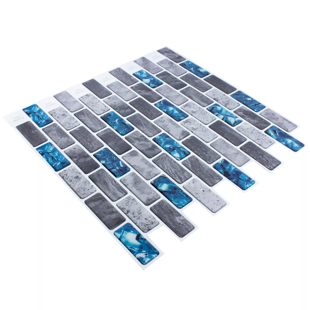 Muster von Vinyl Mosaik Fliesen Belleza Blau Grau Selbstklebend