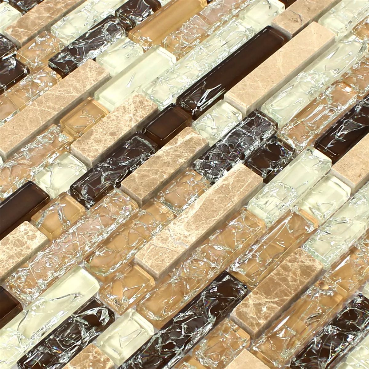 Mosaico Vetro Marmo Emperador Mix