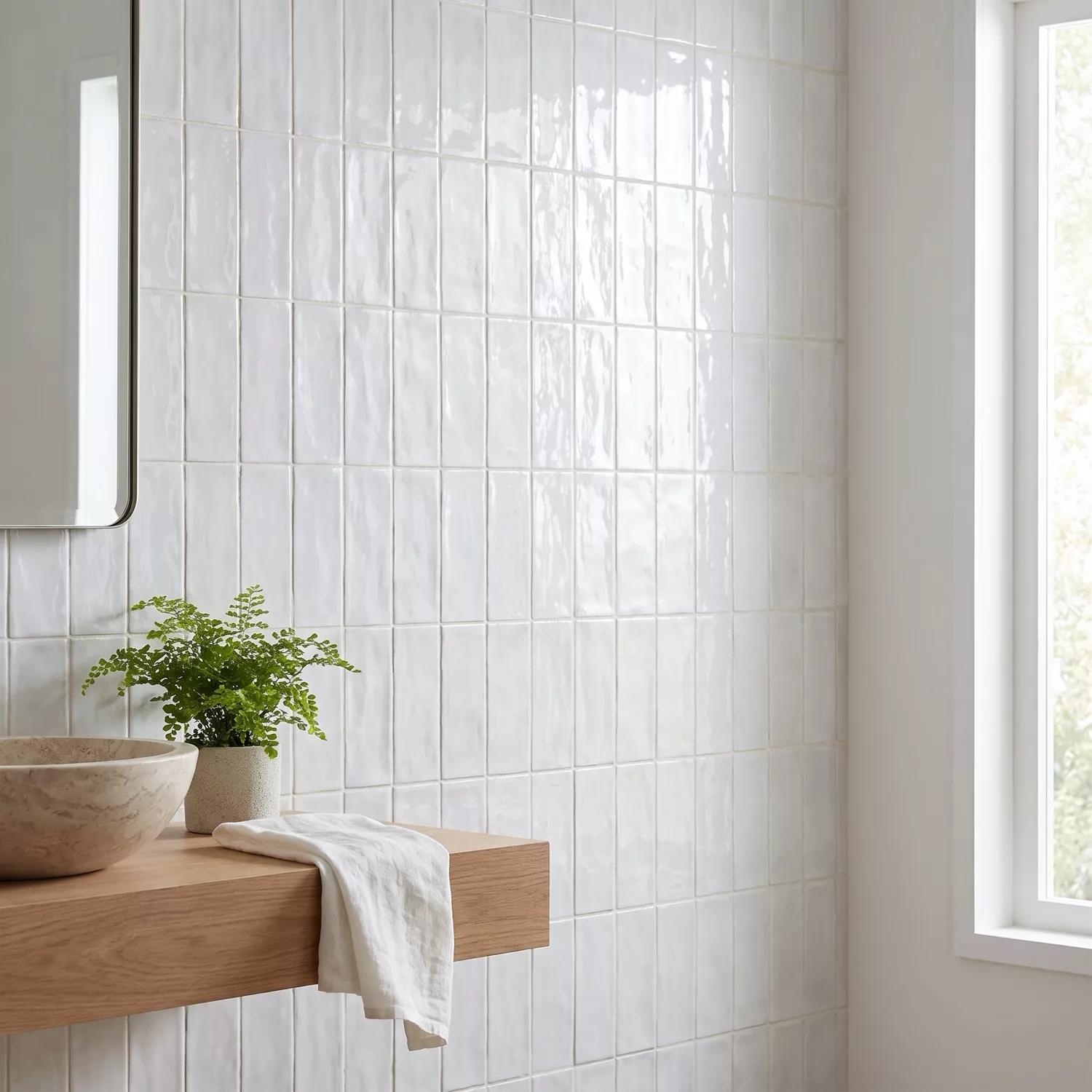 Celaya Blanc Brillant Rustique 7,5x15 cm Blanco