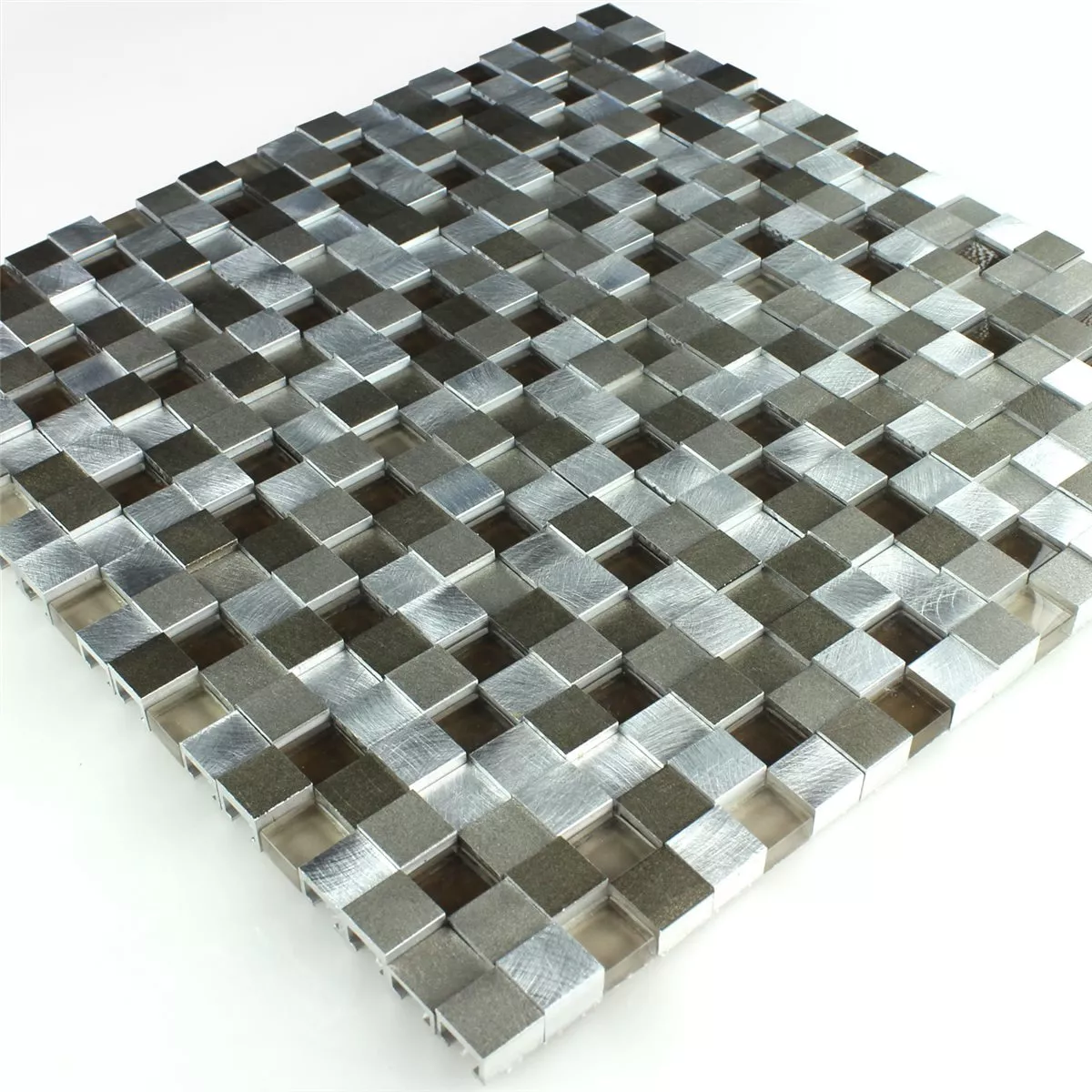 Mosaico Alluminio Vetro 3D Design