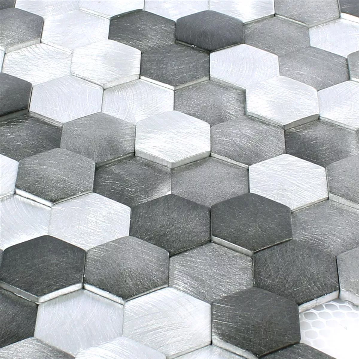 Mosaico Sindos Hexagon 3D Nero Argento