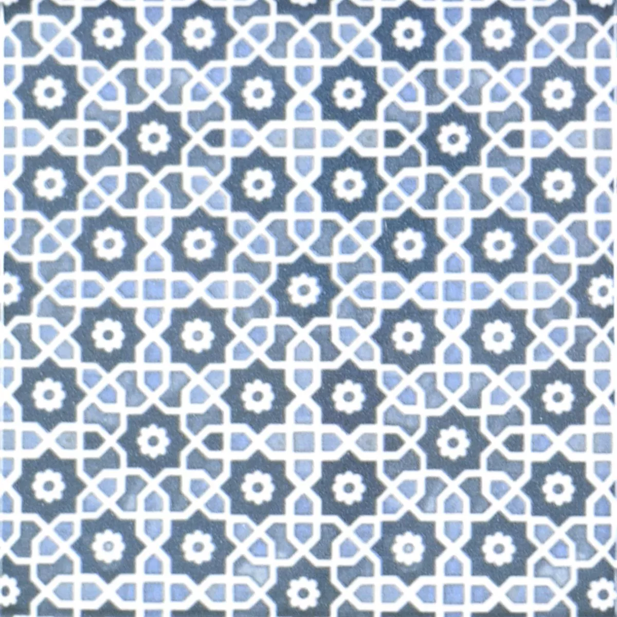 Échantillon Céramique Mosaïque Carrelage Daymion Optique Rétro Bleu 