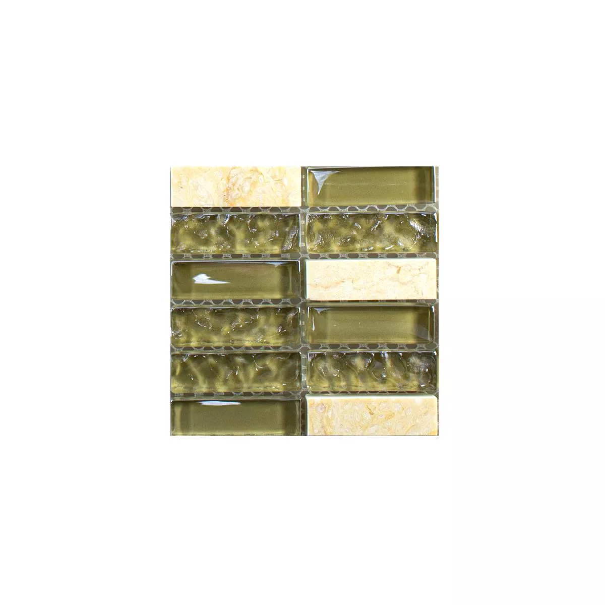 Muster von Glas Naturstein Mosaikfliese Mantra Beige