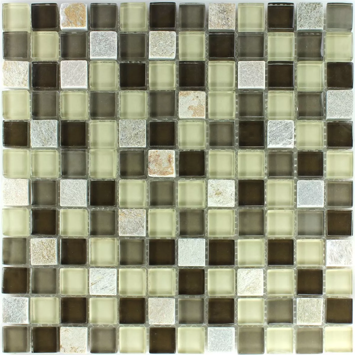 Mosaikfliesen Glas Naturstein Hellgrün