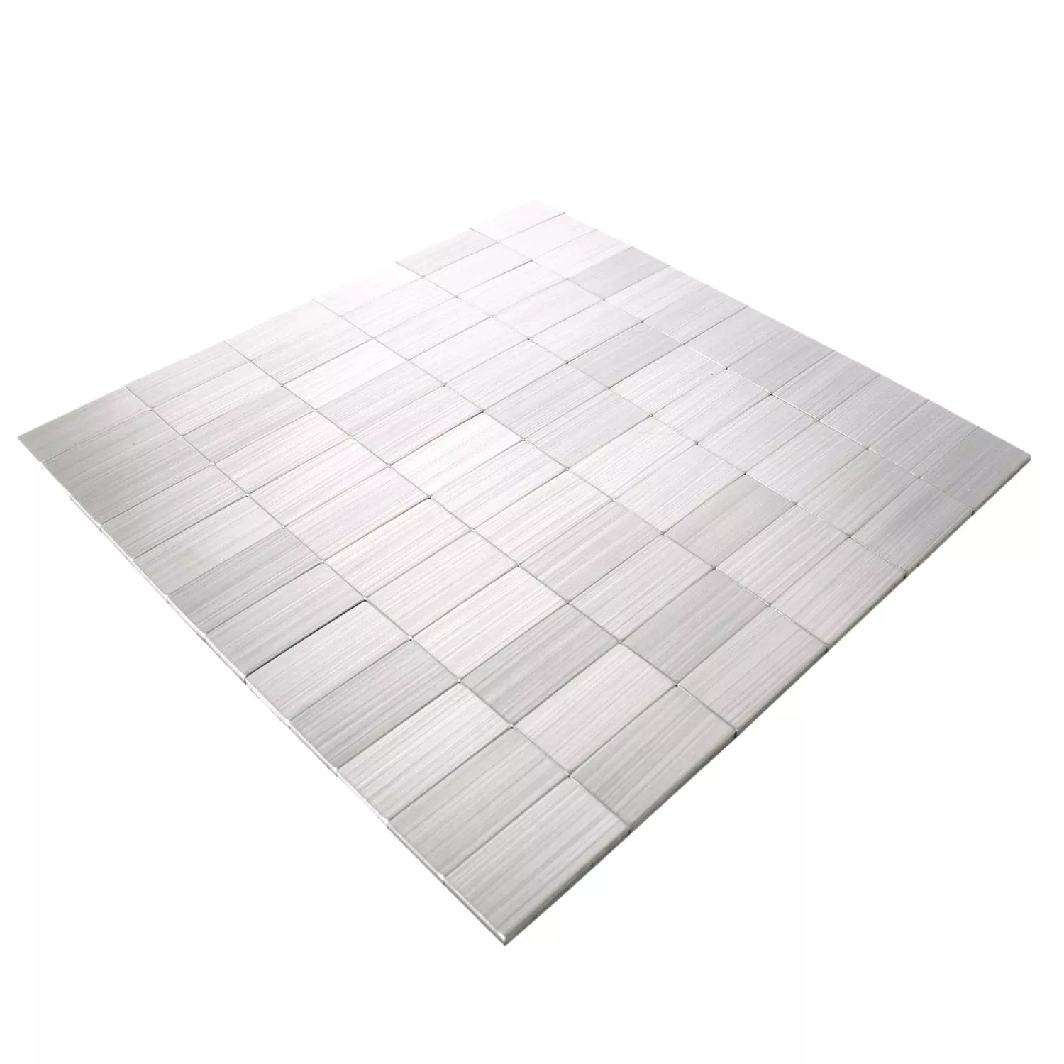 Échantillon Mosaïque Carrelage Métal Auto Adhésif Mikros Argent Rectangle