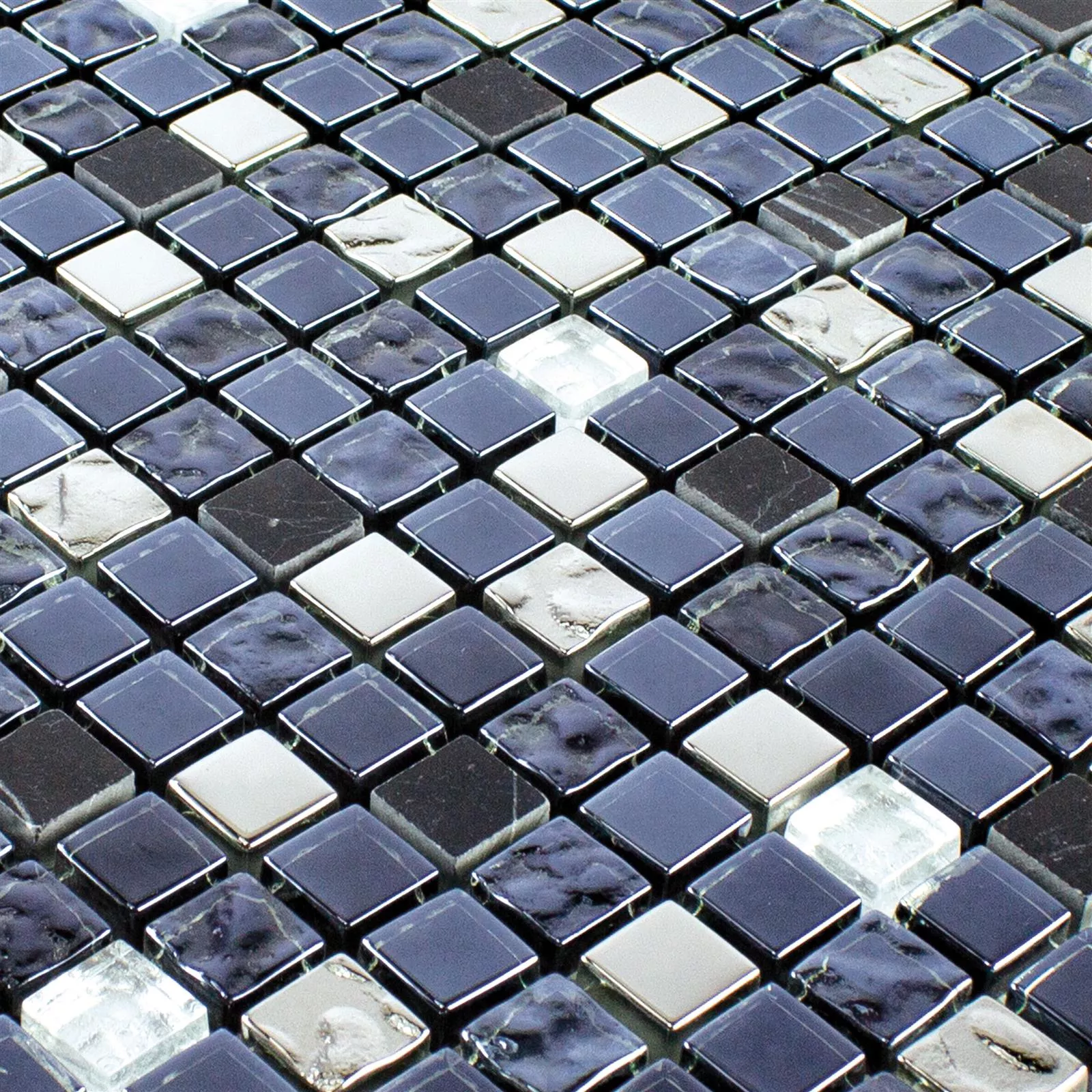 Vetro Pietra Naturale Mosaico Cooktown Nero Argento