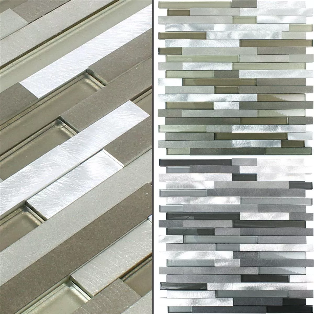 Mosaikfliesen Glas Metall Margariti 3D Stäbchen