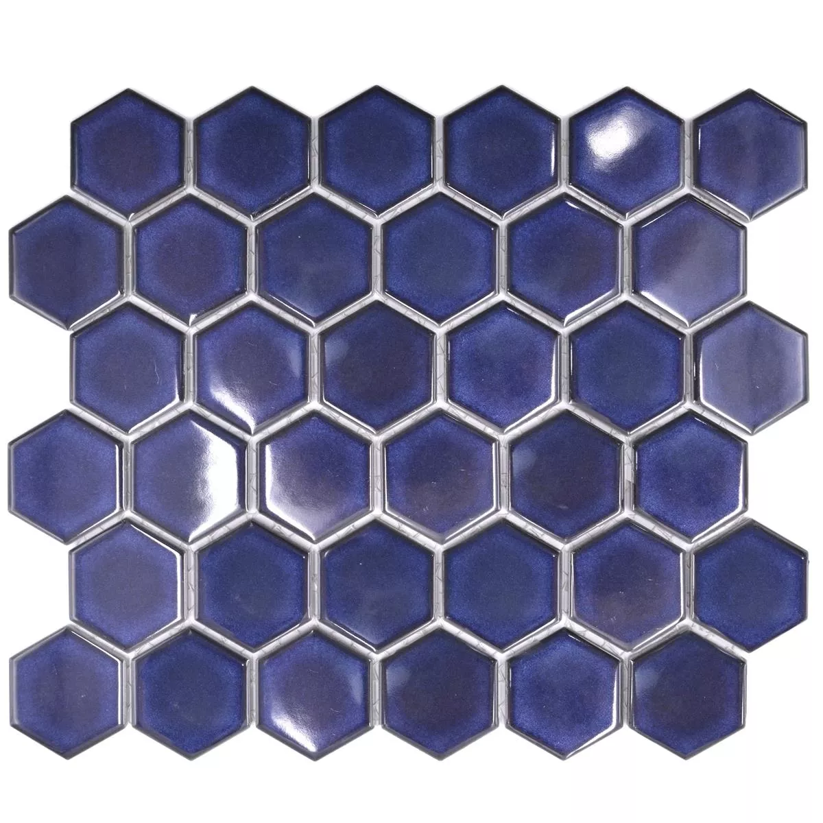 Campione da Ceramica Mosaico Salomon Esagono Cobalto Blu H51