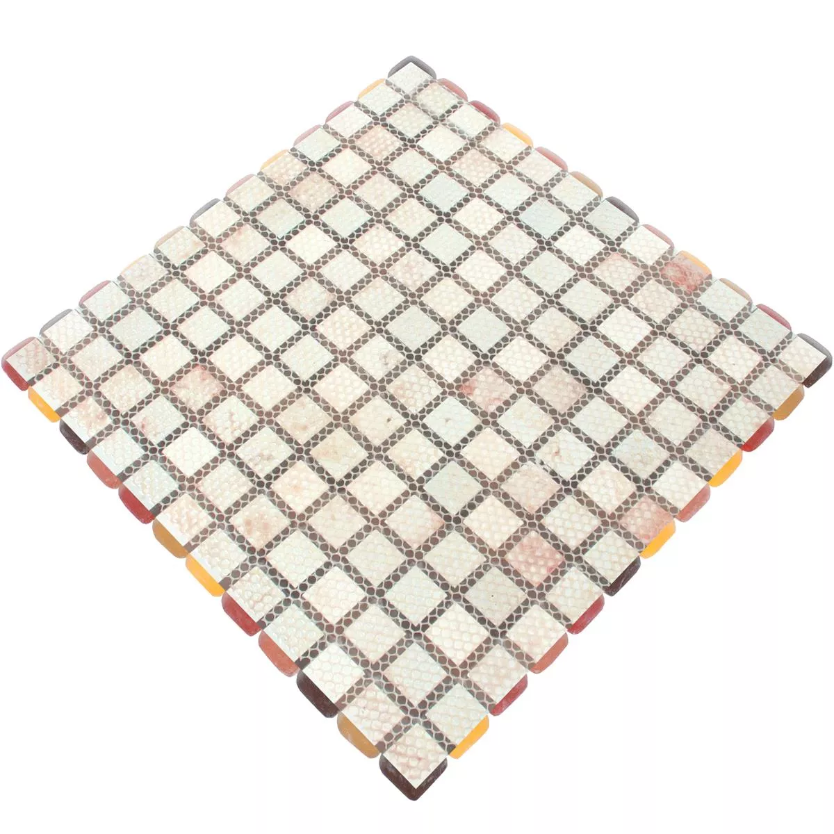 Glasmosaik Fliesen Ponterio Frosted Rot Mix