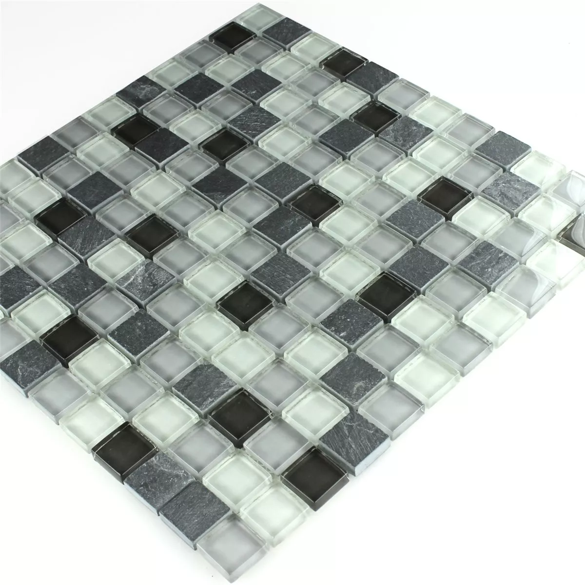Glas Schiefer Mosaikfliesen Grau Mix