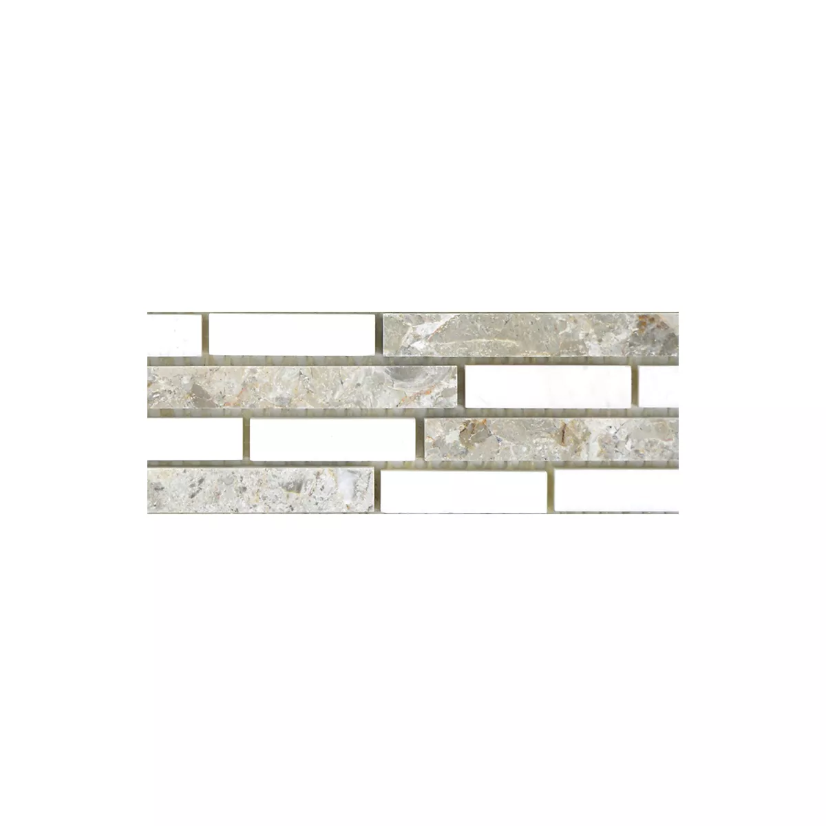 Campione Marmo Mosaico Valdese Lucida Grigio Bianco