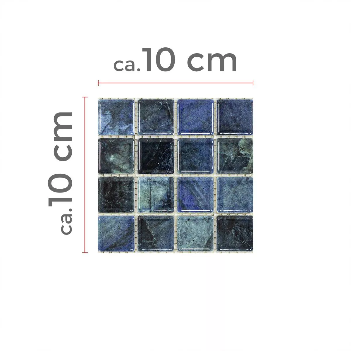 Échantillon Céramique Mosaïque Carrelage Elysium Marbre Optique Bleu 23