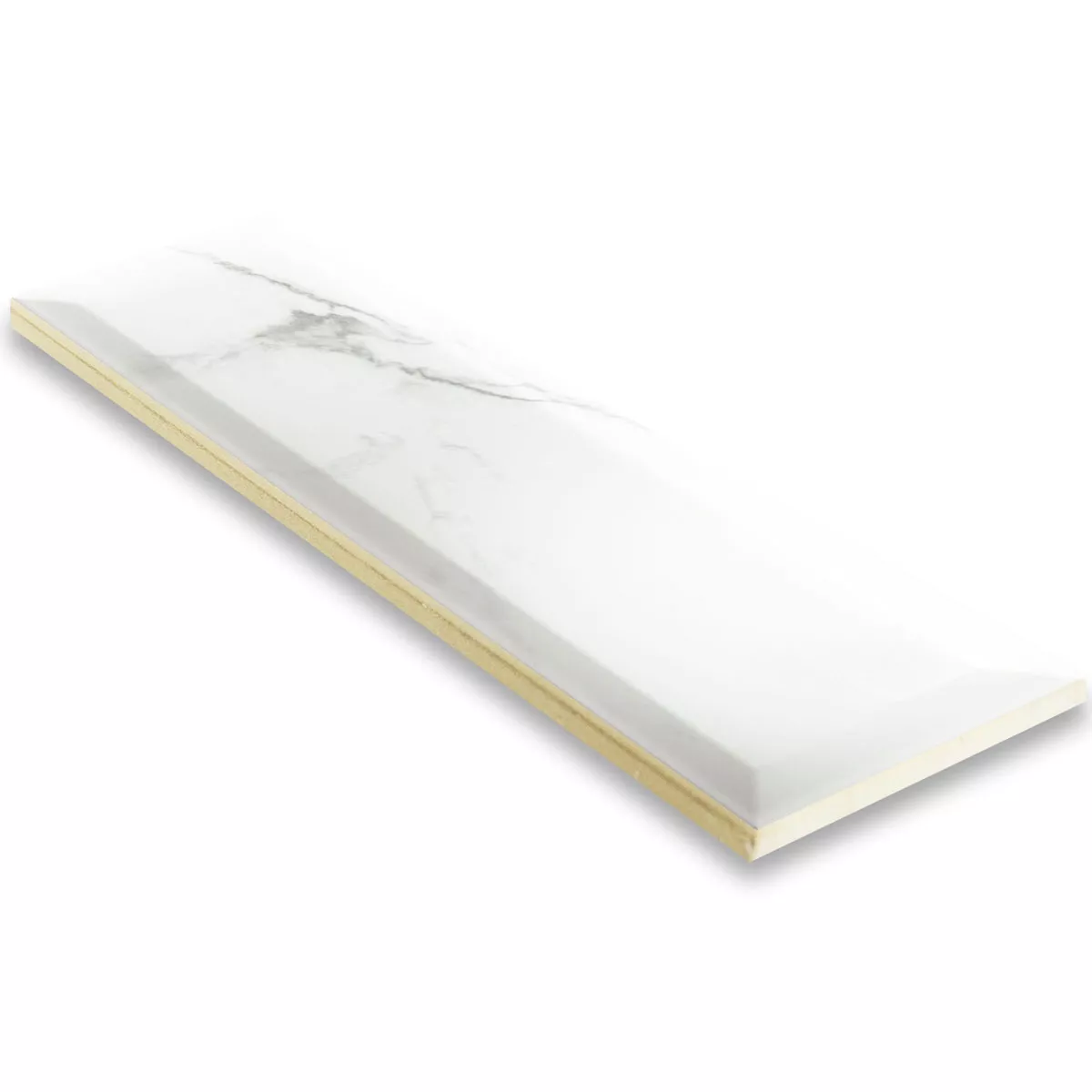 Metro Rivestimenti Girona Marmo Ottica Sfaccettatura Bianco Opaco 10x30cm