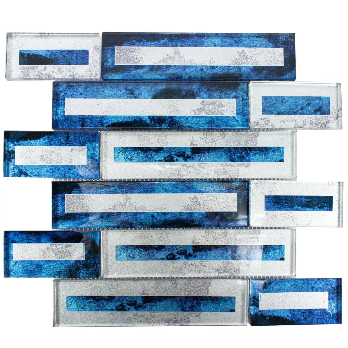 Muster von Glasmosaik Fliesen Romans 2D Effekt Blau