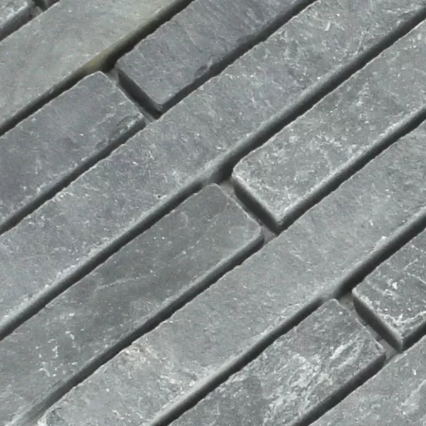 Mosaikfliesen Quarzit Naturstein Anthrazit Stick