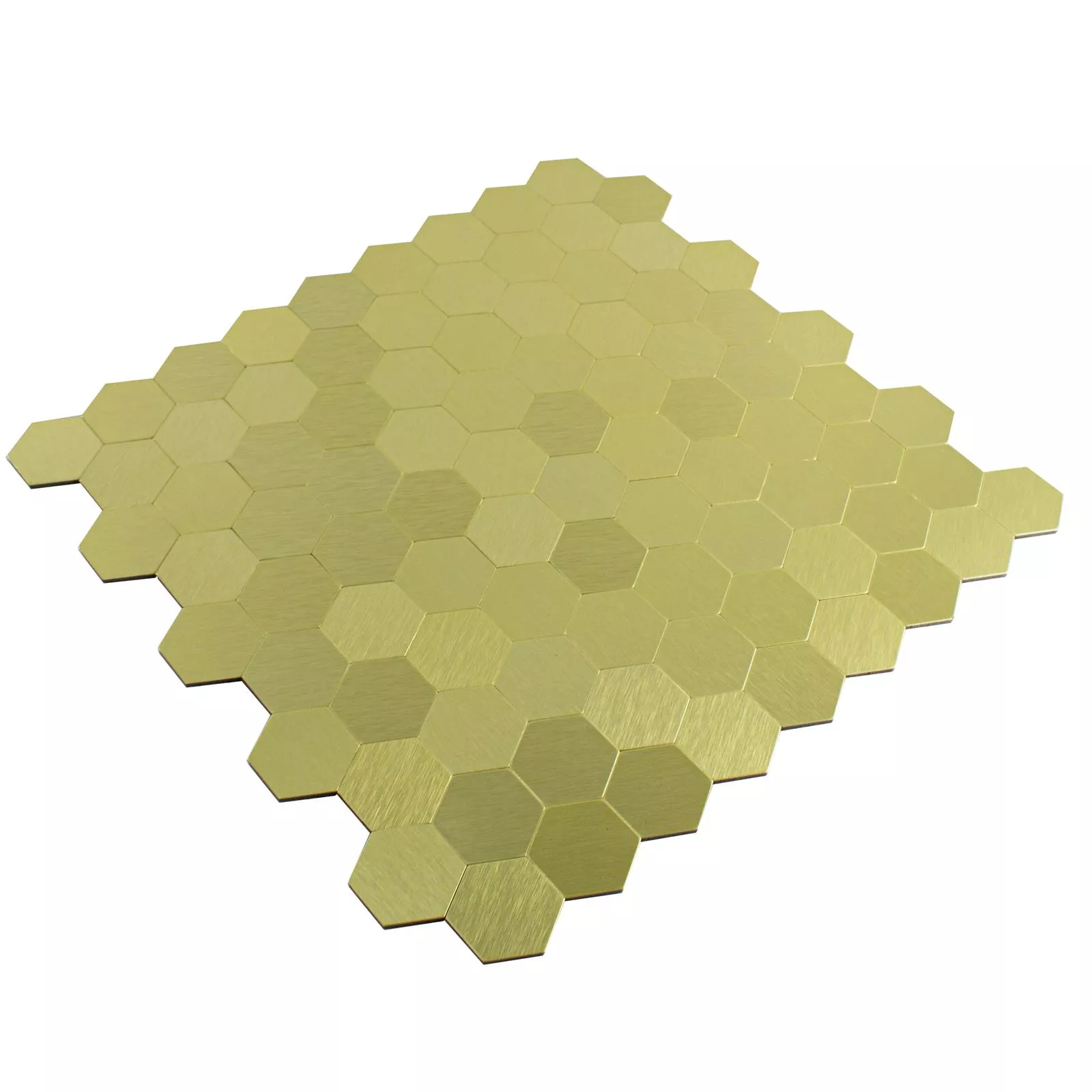 Muster von Mosaikfliesen Metall Selbstklebend Vryburg Gold Hexagon