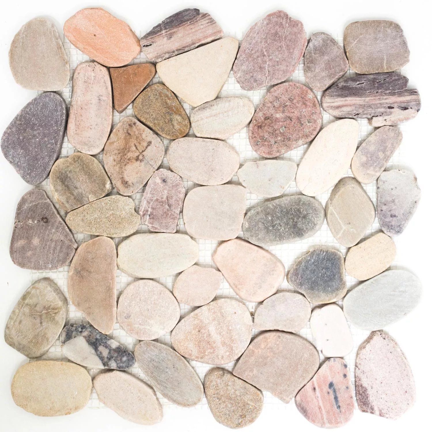 Muster von Flusskiesel Mosaik Naturstein Geschnitten Kos