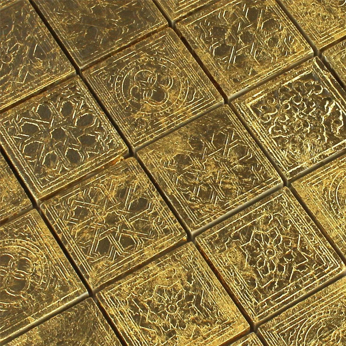 Mosaikfliesen Keramik Gold 48x48x10mm
