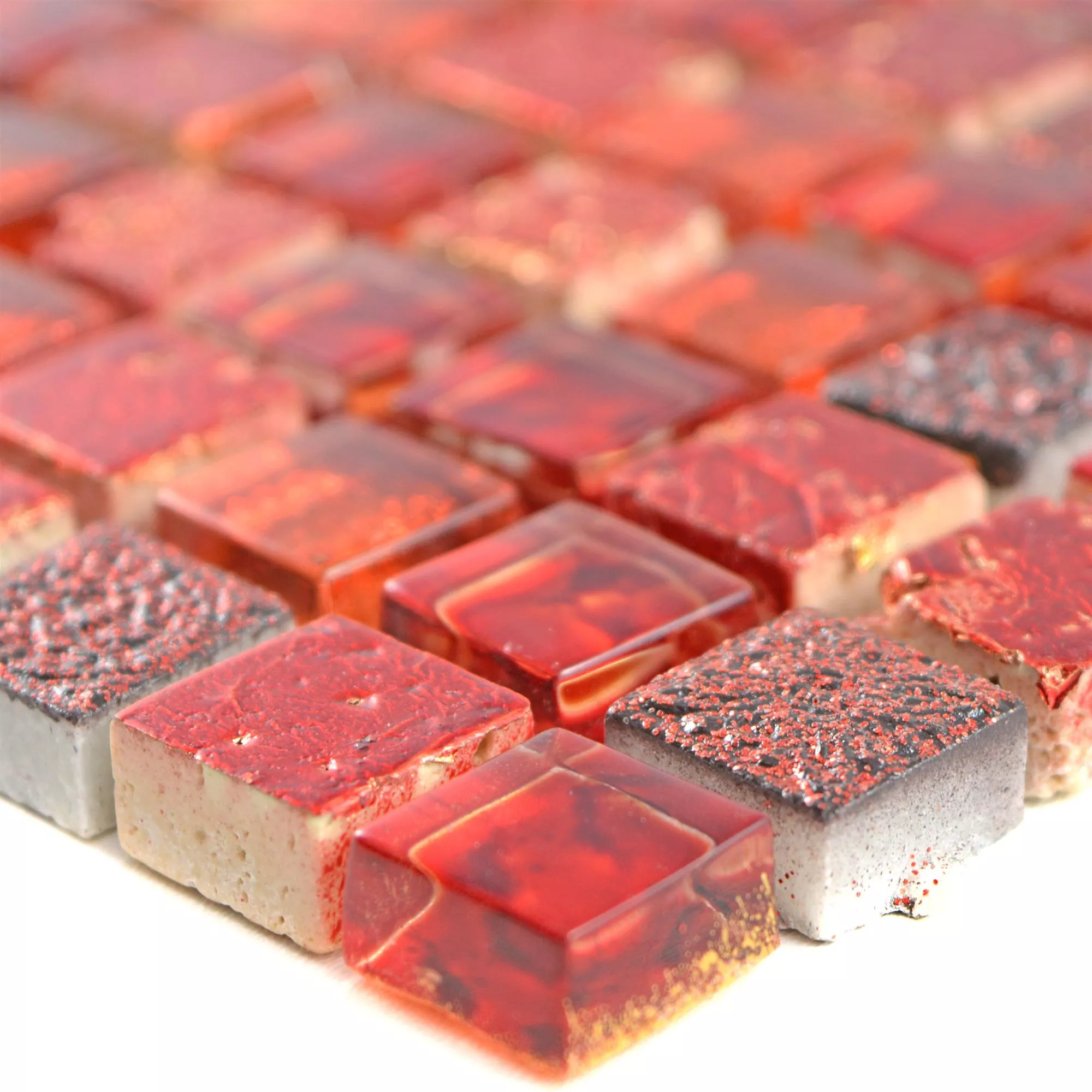 Glasmosaik Natursteinfliesen Cleopatra Rot