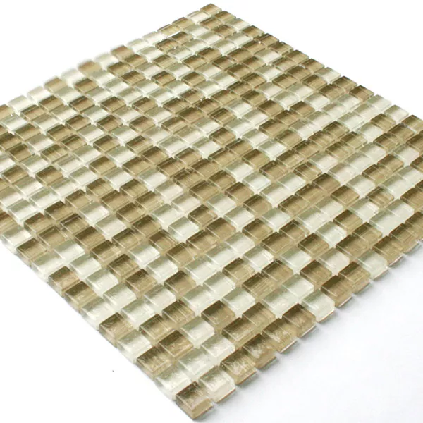 Campione Mosaico Vetro Piastrella Beige