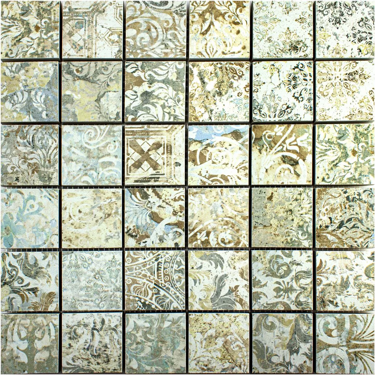 Ceramica Mosaico Piastrelle Bellona Effetto Di Colore Chiaro 47x47mm