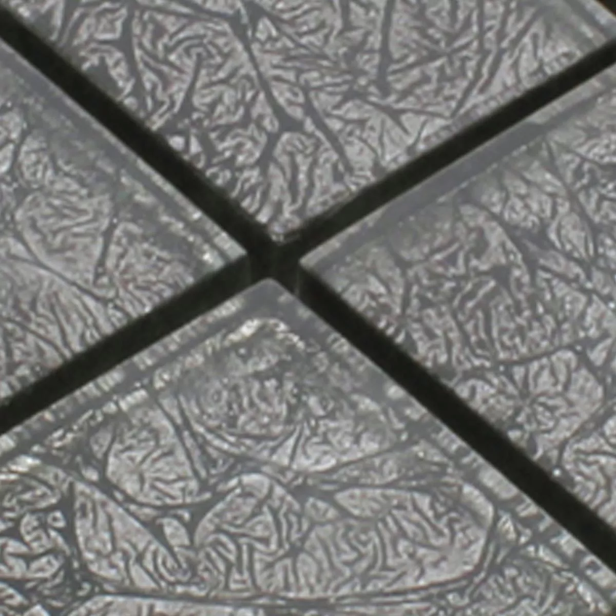 Muster von Mosaikfliesen Glas Kandila Schwarz 48x48x8mm