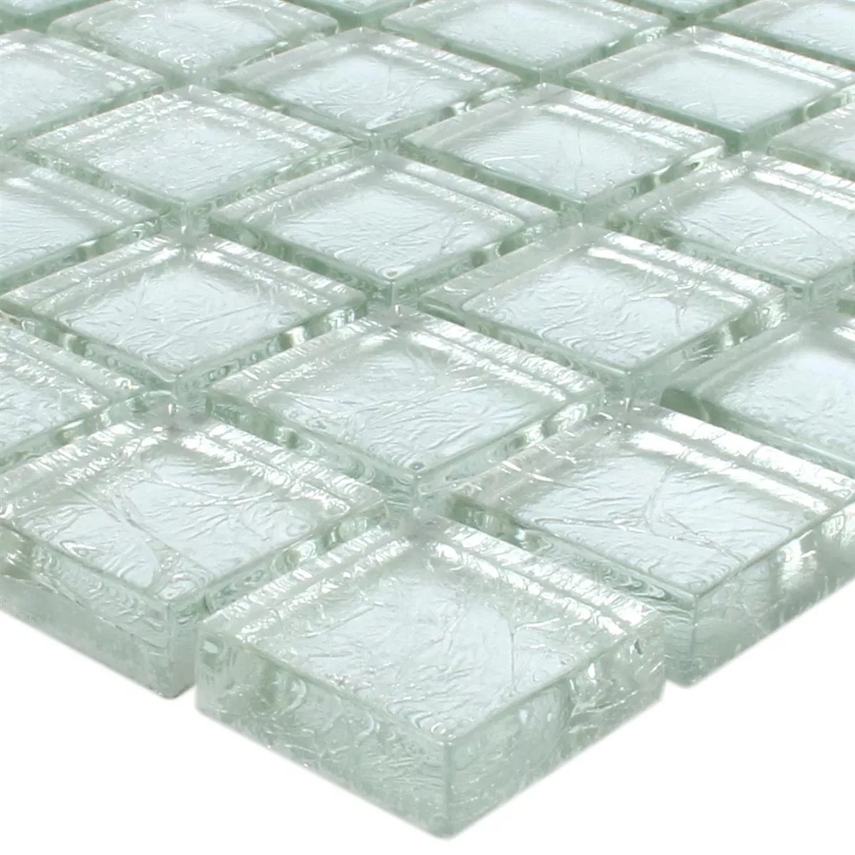 Mosaikfliesen Glas Lucca Silber 23x23x8mm