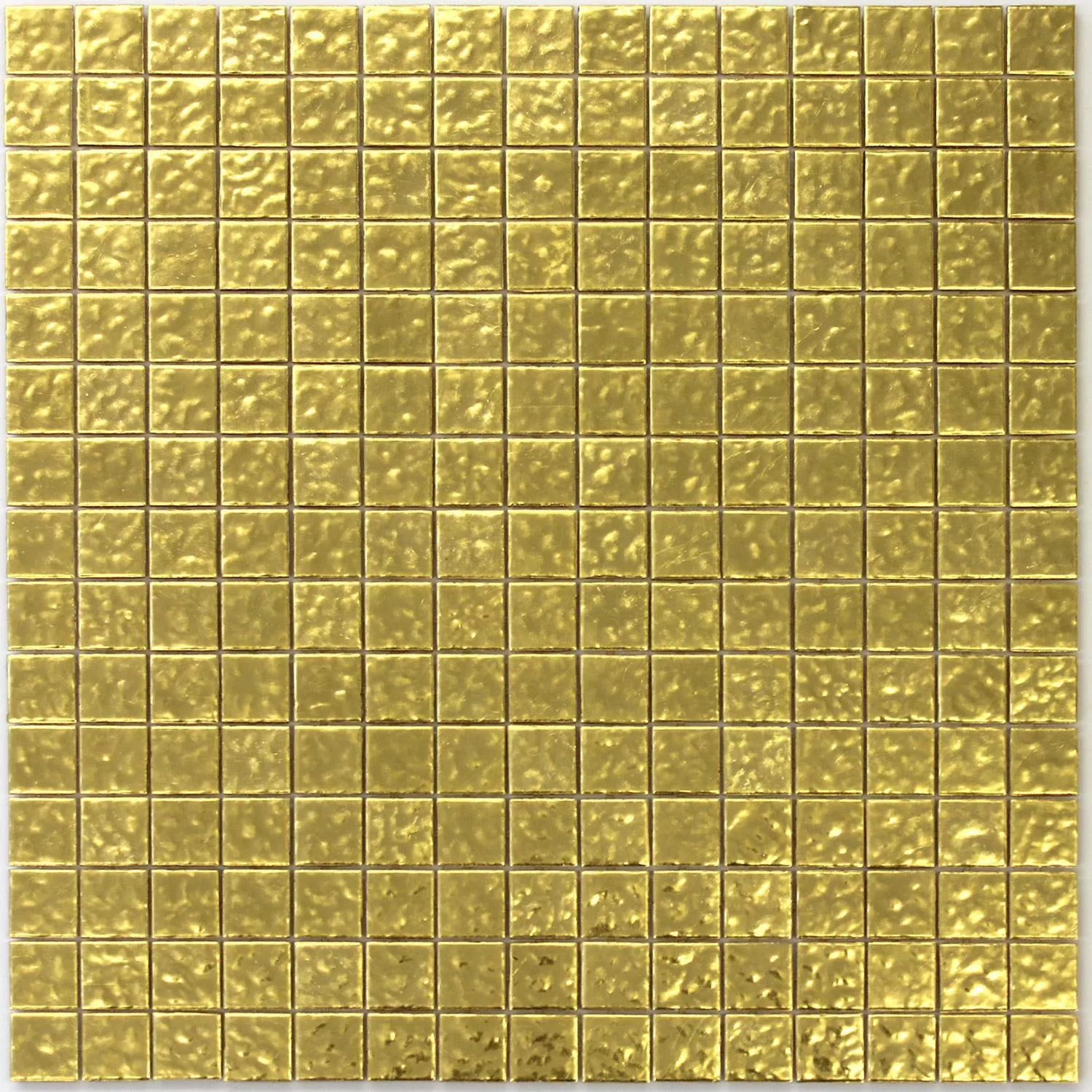 Mosaikfliesen Trend-Vi Glas mit Blatt Gold 24 Karat 2x2cm