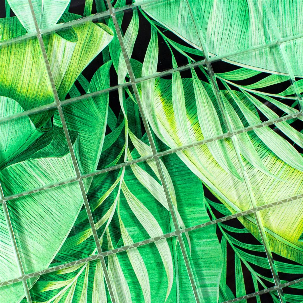 Glasmosaik Fliesen Pittsburg Blumen Optik Grün
