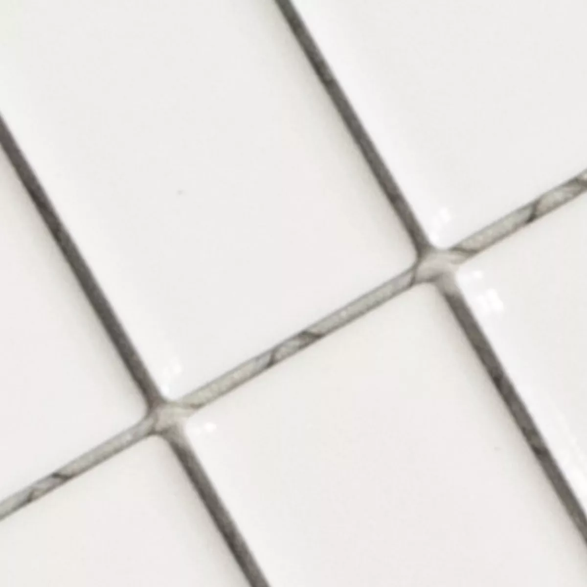 Muster von Keramik Mosaikfliesen Adrian Weiß Glänzend Rechteck