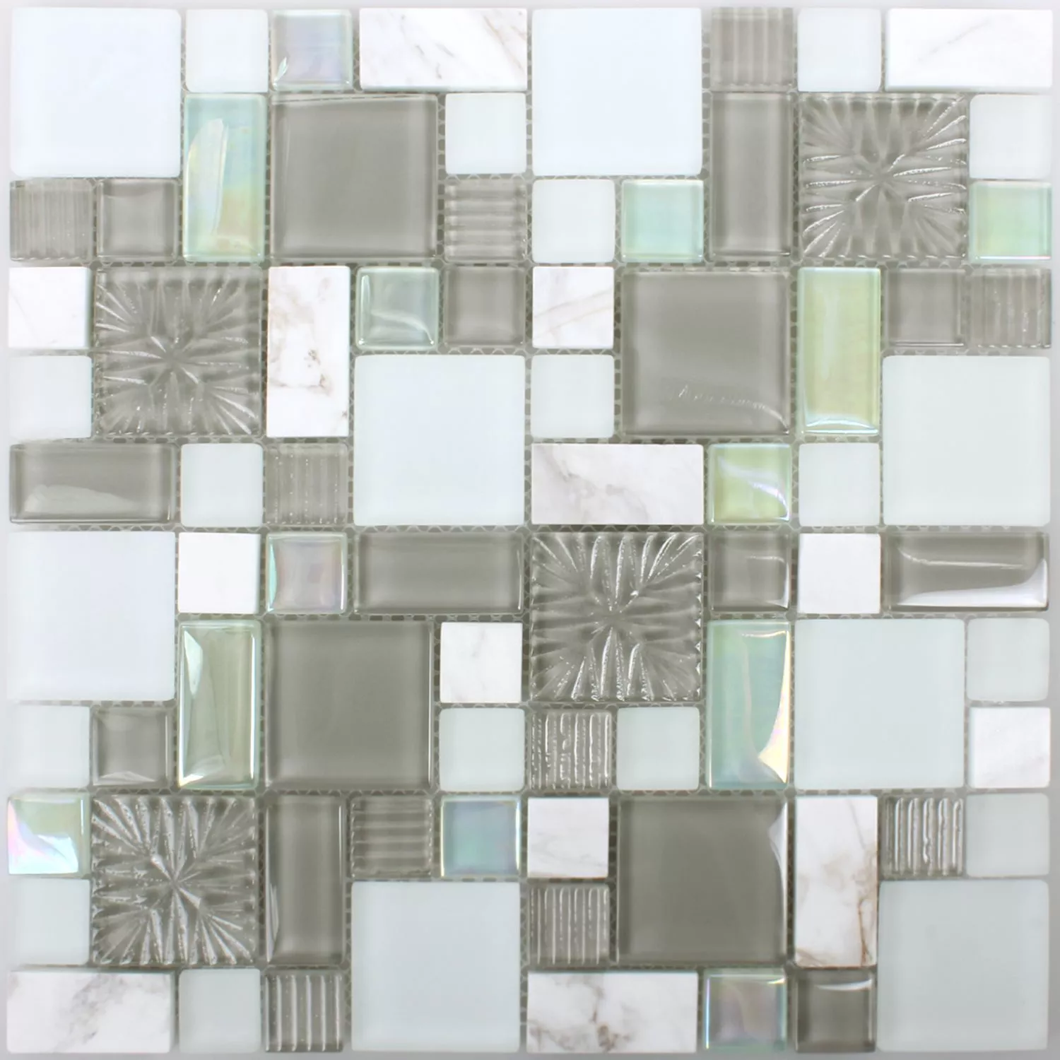 Mosaikfliesen Norderney Glas Naturstein Mix
