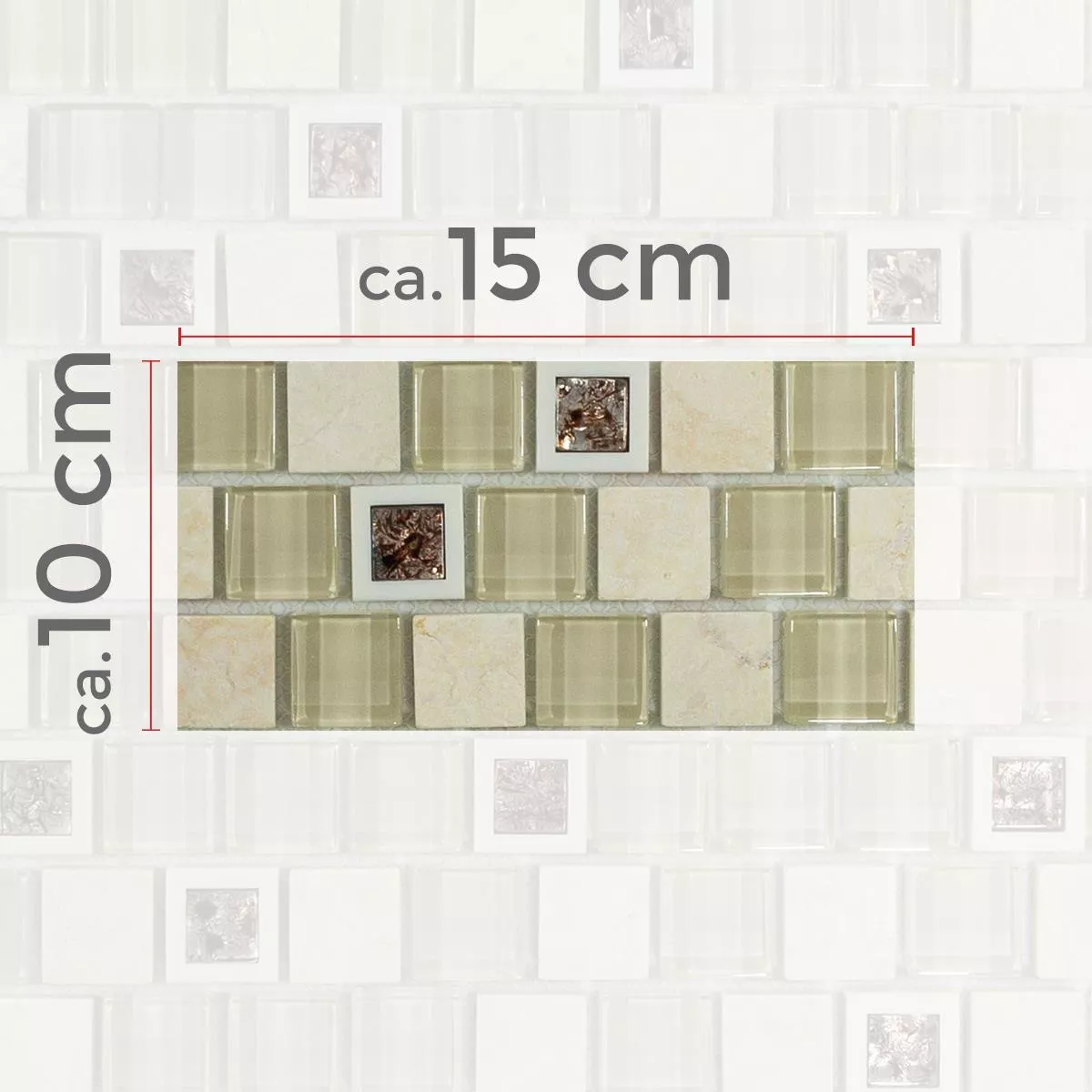 Campione Vetro Plastica Mosaico In Pietra Naturale Lunaquell Beige