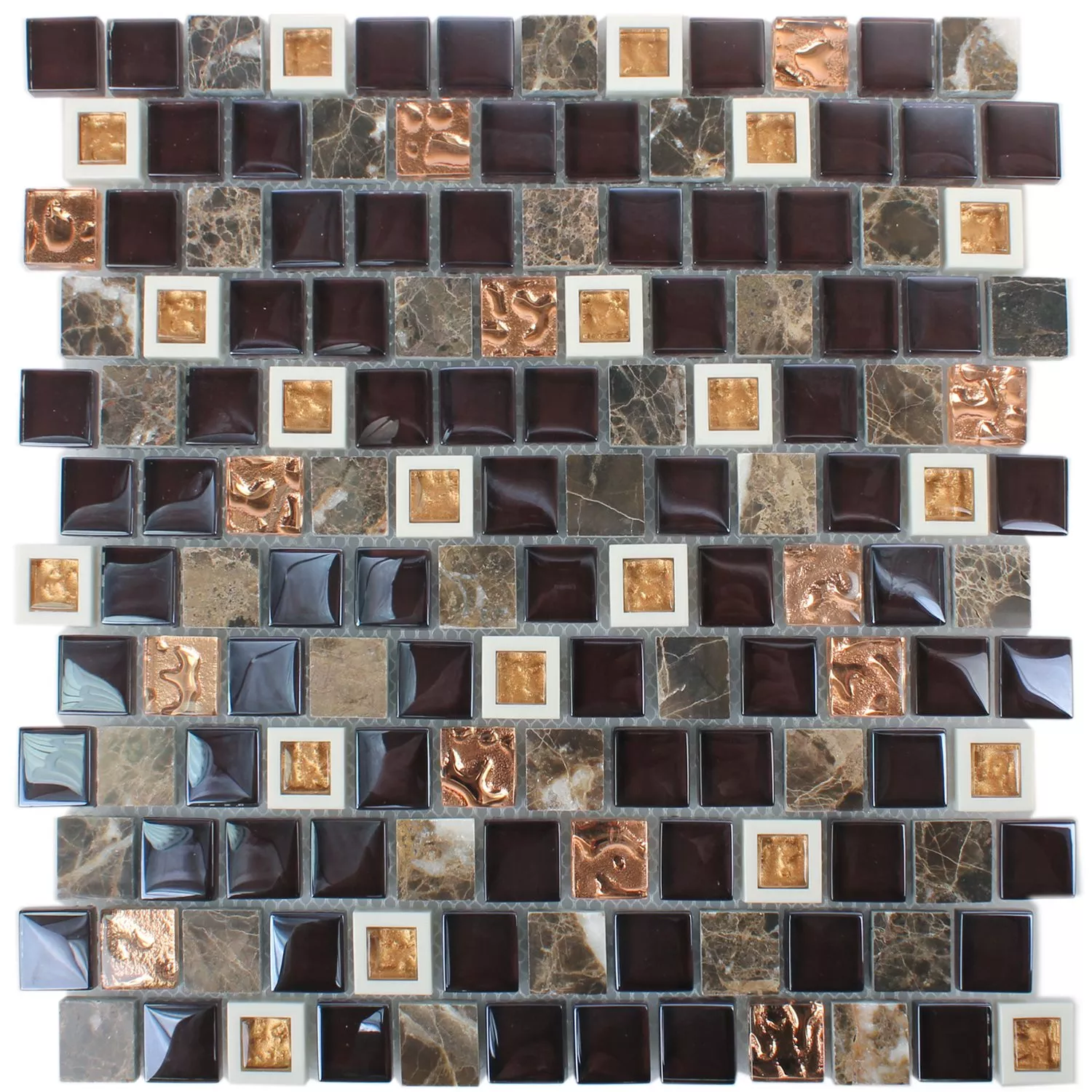 Campione Vetro Plastica Pietra Naturale Mosaico Historico Marrone