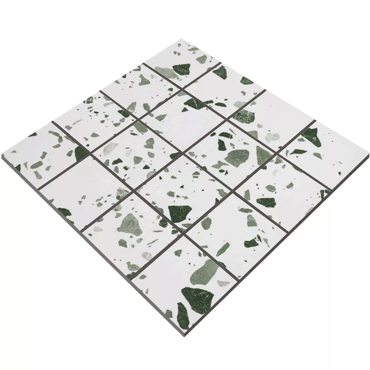 Campione Ceramica Mosaico Piastrelle Liberty Verde 73x73mm