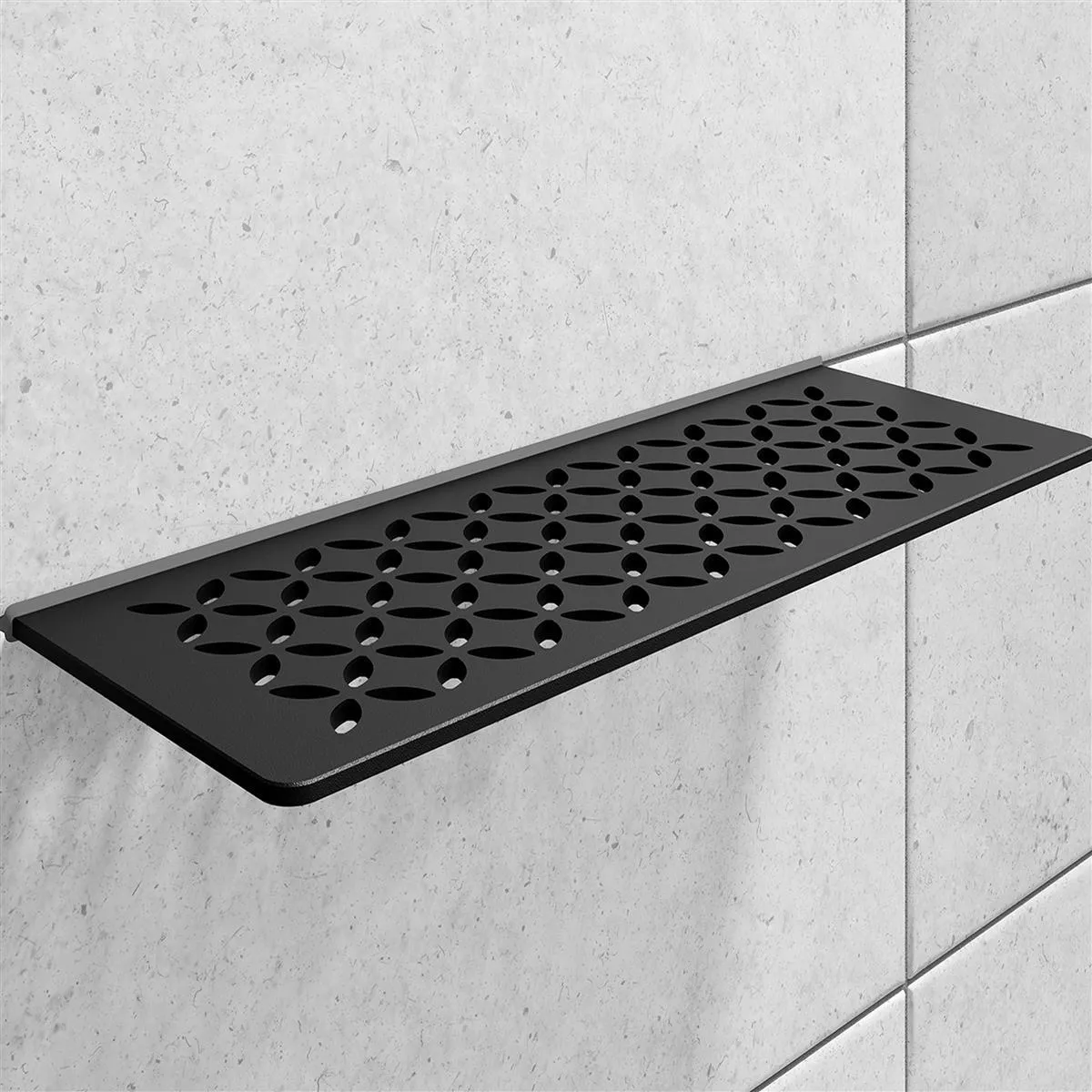 Etagère de douche étagère murale Schlüter rectangle 30x11,5cm Floral Graphite