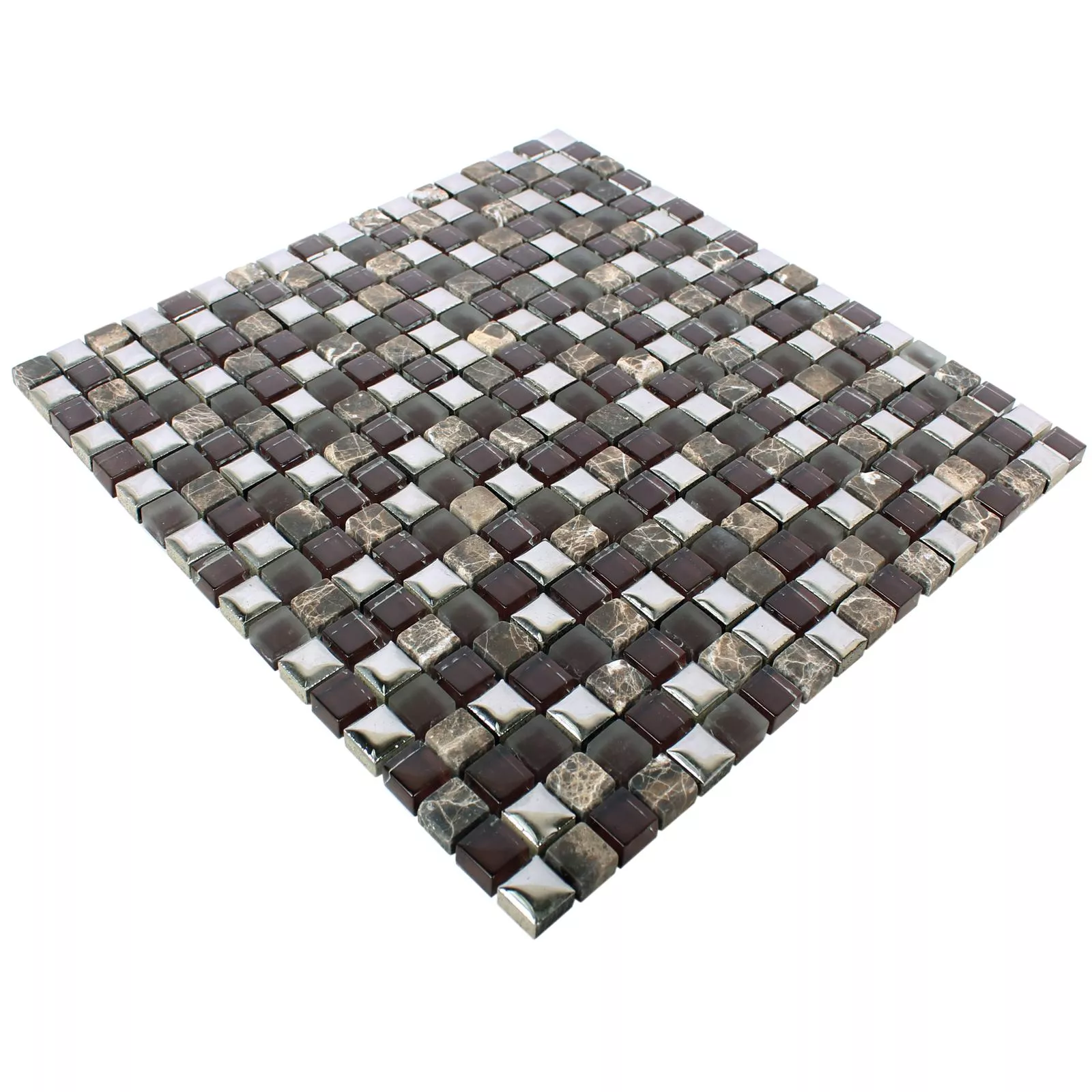 Mosaikfliesen Glas Naturstein Balthasar Braun Silber Mosaikfliesen Glas Naturstein Balthasar Braun Silber