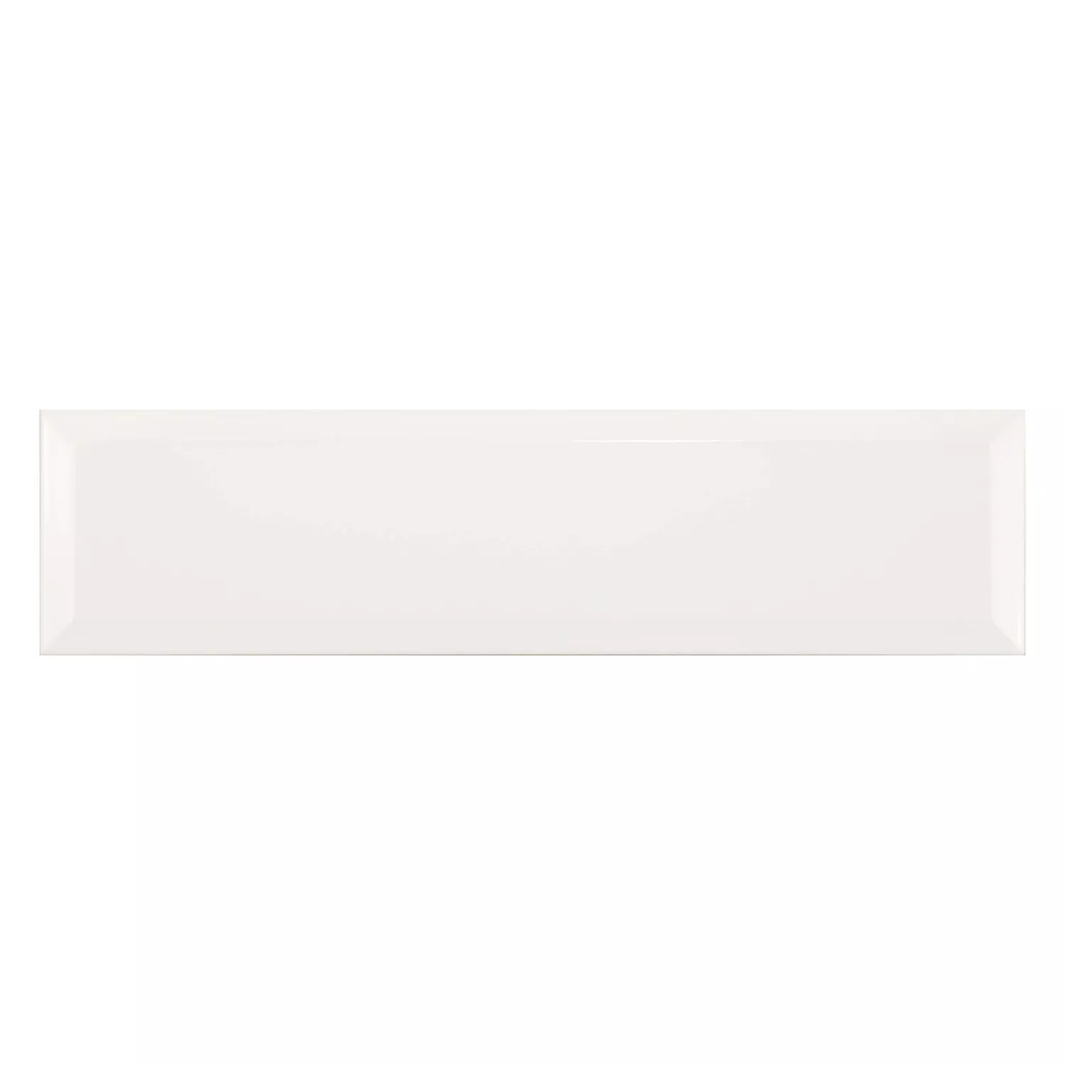 Metrofliese Weiß Glänzend 7,5x30 cm Facette Freiberg Blanco
