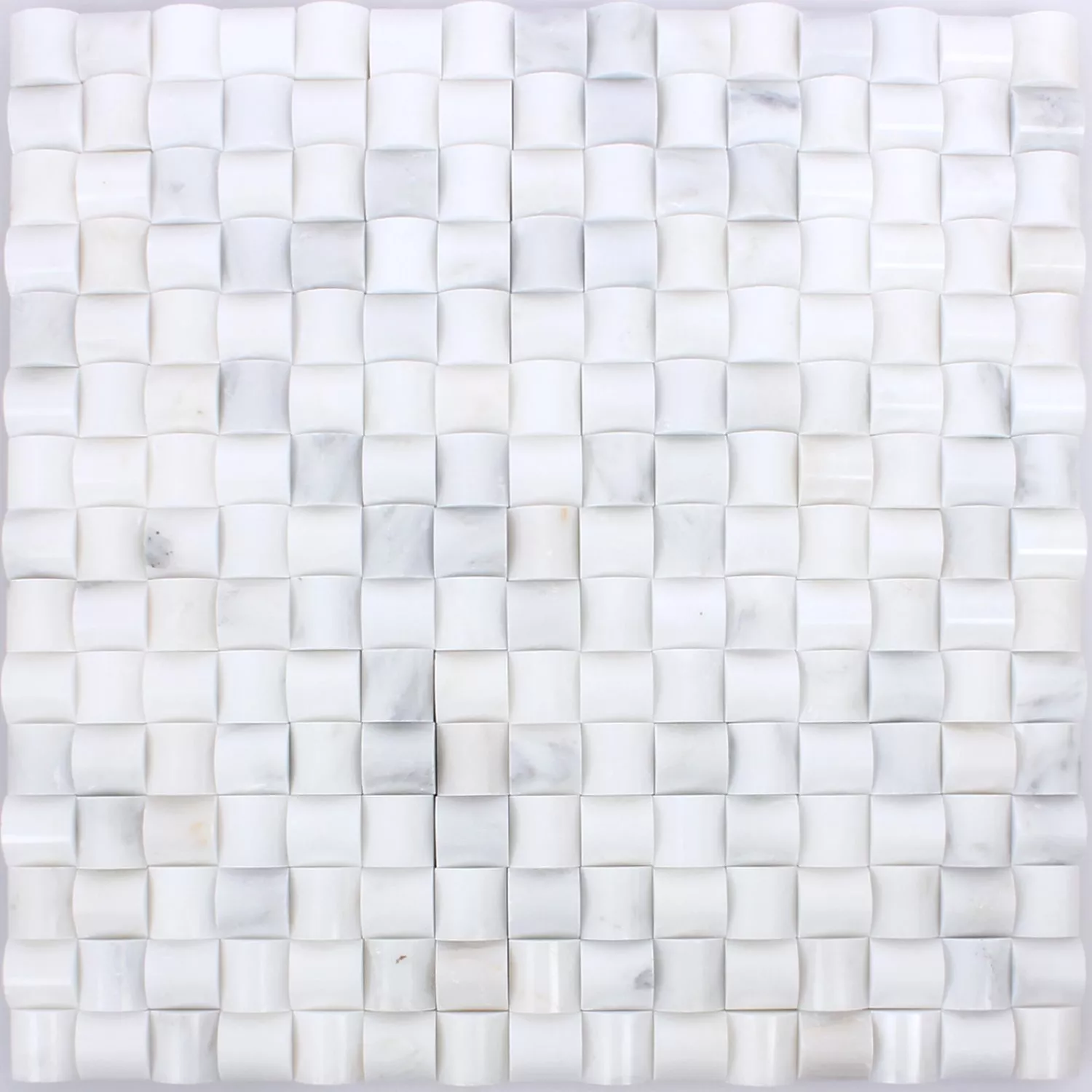 Mosaico Pietra Naturale Everest 3D Bianco